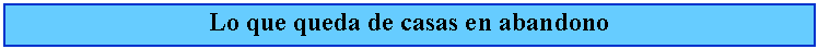 Cuadro de texto: Lo que queda de casas en abandono