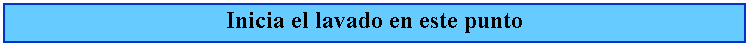 Cuadro de texto: Inicia el lavado en este punto