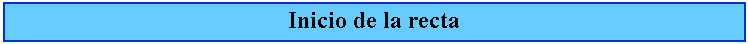 Cuadro de texto: Inicio de la recta
