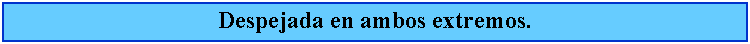 Cuadro de texto: Despejada en ambos extremos.