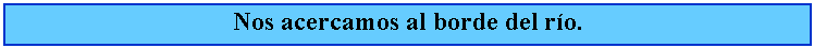 Cuadro de texto: Nos acercamos al borde del ro.