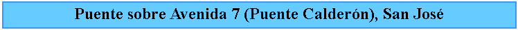 Cuadro de texto: Puente sobre Avenida 7 (Puente Caldern), San Jos