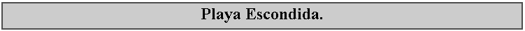 Cuadro de texto: Playa Escondida.