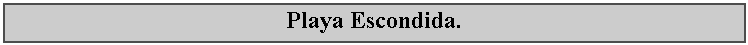 Cuadro de texto: Playa Escondida.
